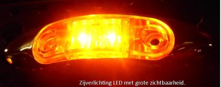 PM Contour- Zijverlichting LED, 100mm, Oranje, chroom
