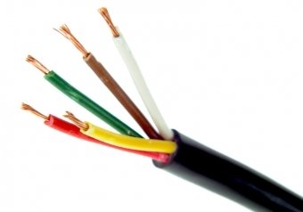 5- aderige Elektrische kabel 5x0,75 mm&sup2;.