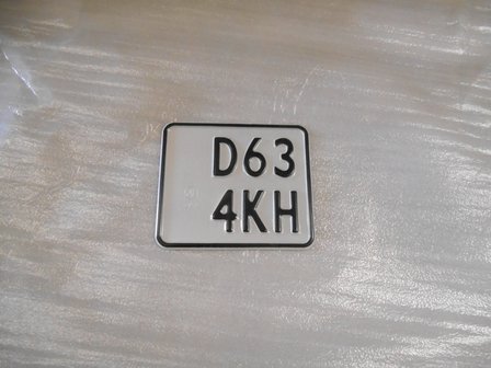Kentekenplaat Scooteraanhanger Wit, 14,4x12,5cm