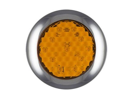 &oslash; 145 mm Richting- Knipperlicht rond Chroomrand Oranje LED