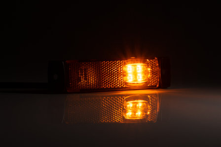 Zij reflector + LED lamp Oranje, 130mm.