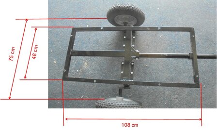 TMO-JM60-L Onderstel compleet set met wielen 16,5x650x8&quot; en verlichting. (Motor)