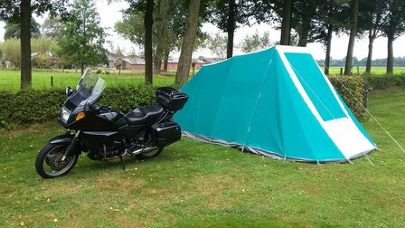 CM-2 Demo, tent Groen, Nieuwe Aanhanger JM600 wit.