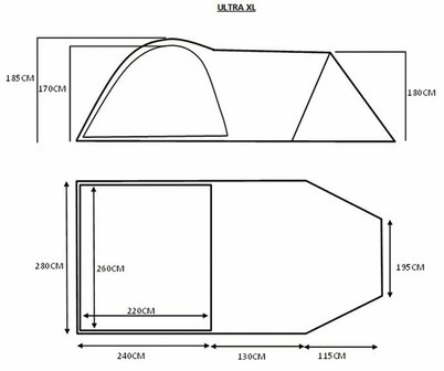 HD-Camp Ultra XL tent 4-5 personen