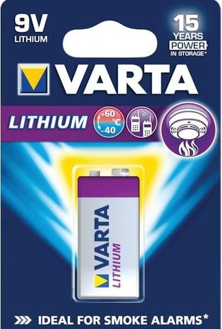 Batterij 9V, Lithium Varta
