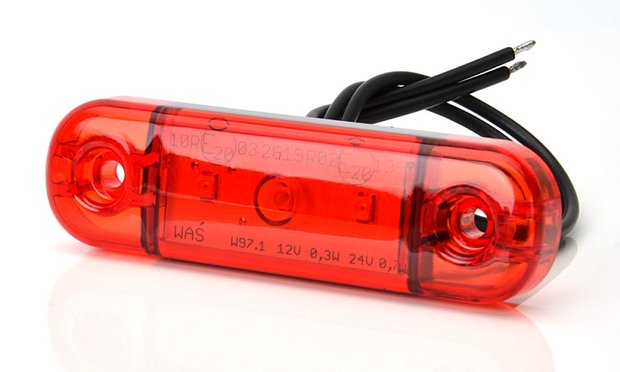 Zij- Achterlicht Rood 3-LED 85x25mm