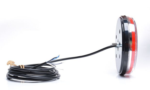 ø 142 mm Achteruitrij- Achterlicht- Mistlamp, Neonefect,  LED Li+Re. 3-functies, kabel 2Mtr.