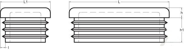 Lamellenstop rechthoek vanaf 40x20mm Zwart