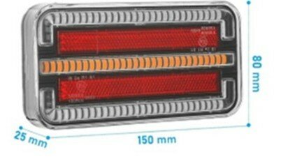 - Achterlicht Dynamc LED Rechts 12/24Volt 30 cm kabel