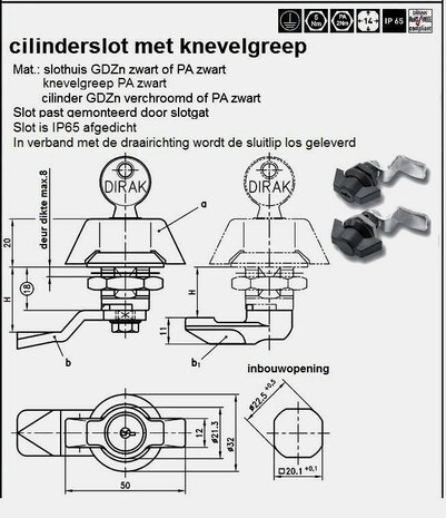 Slot met Knevelgreep, + Excenter haak o.a. TM350